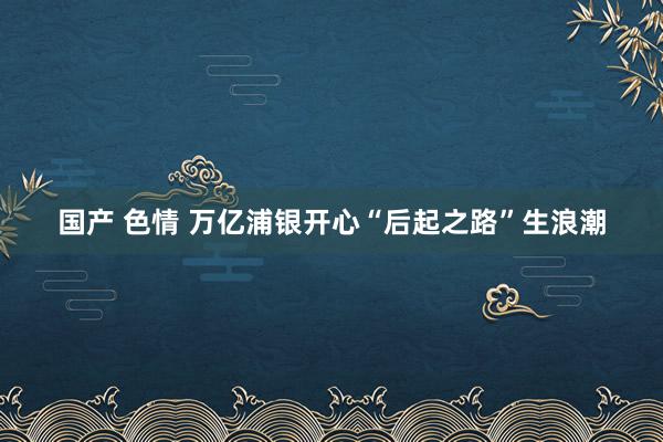 国产 色情 万亿浦银开心“后起之路”生浪潮