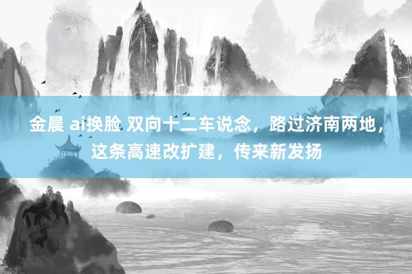 金晨 ai换脸 双向十二车说念，路过济南两地，这条高速改扩建，传来新发扬