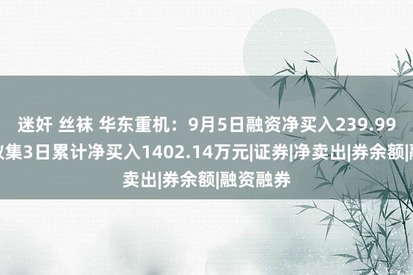 迷奸 丝袜 华东重机：9月5日融资净买入239.99万元，蚁集3日累计净买入1402.14万元|证券|净卖出|券余额|融资融券