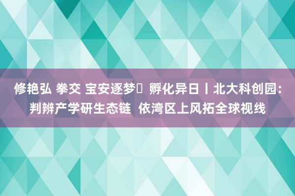 修艳弘 拳交 宝安逐梦・孵化异日丨北大科创园：判辨产学研生态链  依湾区上风拓全球视线